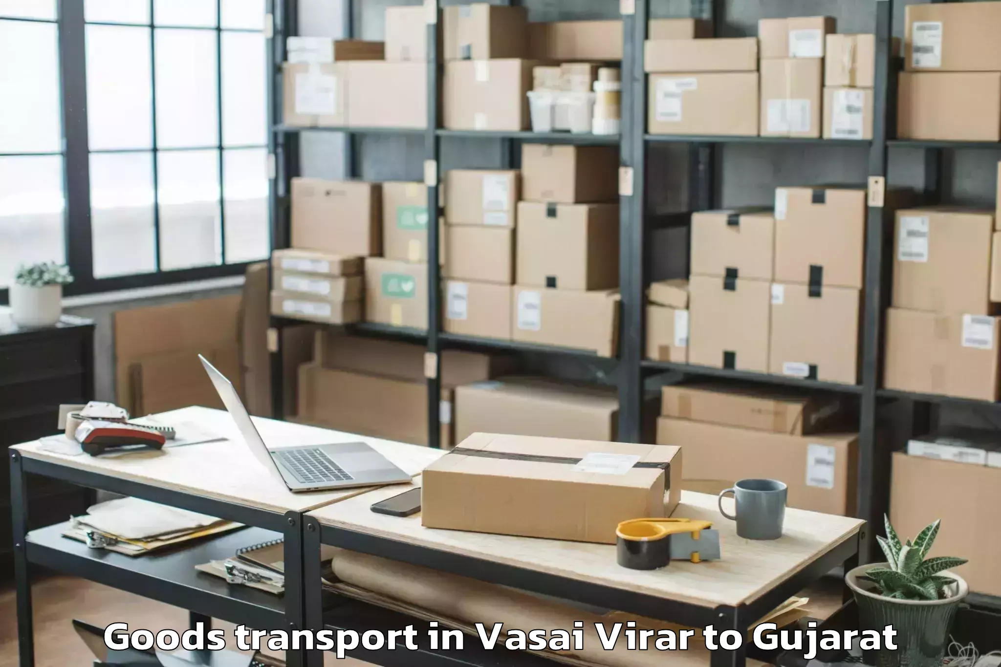 Top Vasai Virar to Visnagar Goods Transport Available